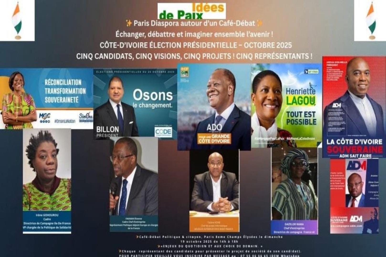 Presidential Election 2025: Candidates’ Policy Agendas to Be Presented at a Café-Debate with the Ivorian Diaspora in Paris