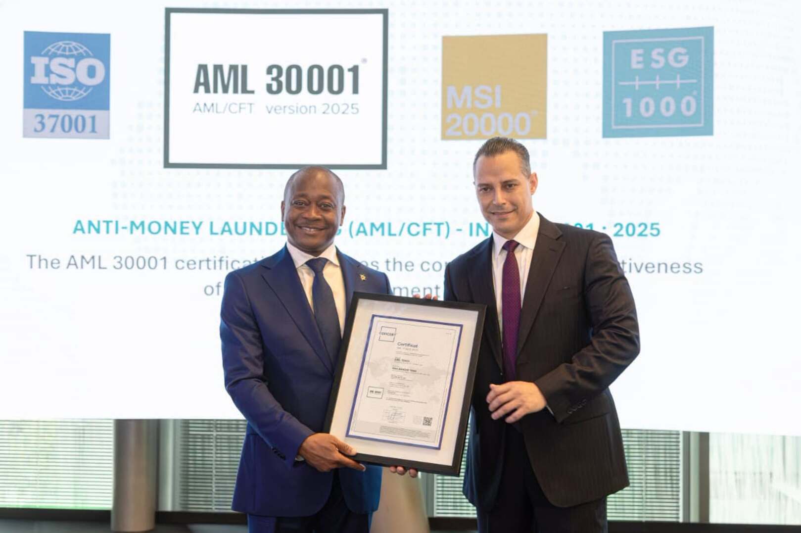 NSIA Banque Côte d’Ivoire Renews MSI 20000 Certification, Reinforcing Financial Strength